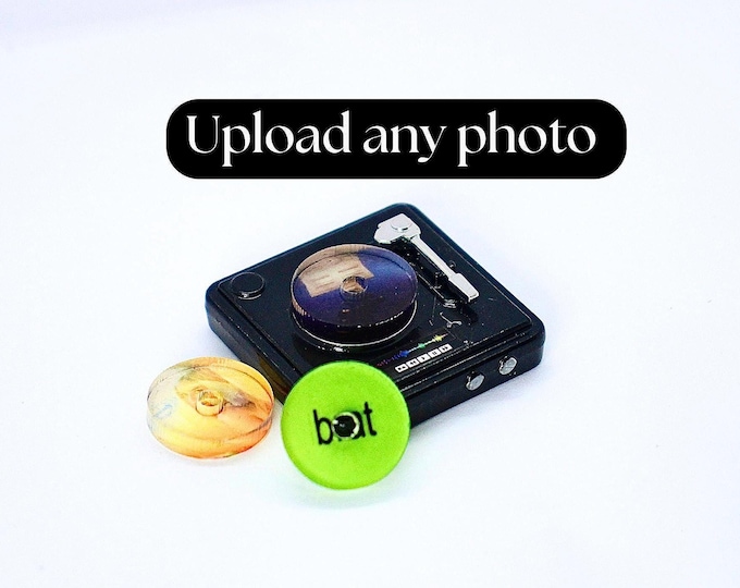 Personalized Miniature Record Player: Custom Photo Mini CD Keepsake