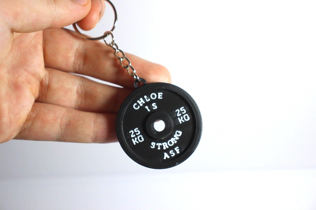 Personalised Gym Keychain - Custom Name Weight Plate | 3D Gift for Gym ...