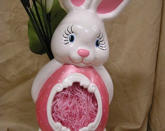 Extra Large Easter Egg Bunny With Easter Grass In The Tummy