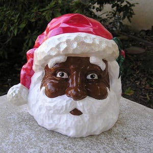 African American Santa Head Cookie Jar