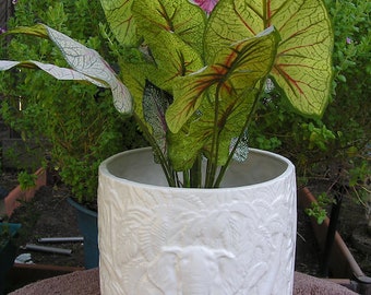 Majestic Elegantly Glazed Elephant Garden Pot