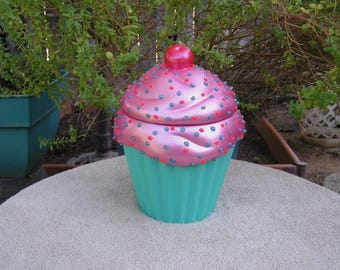 Strawberry Cupcake Cookie Jar - Etsy