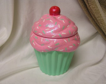 Cherry Blossom Spring Mint Sprinkles Cupcake Jar