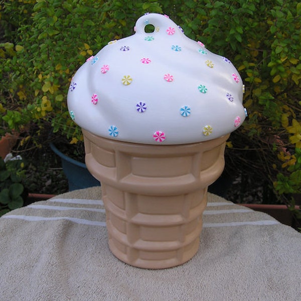 Vanilla Swirling Candy Blast Ice Cream Cookie Jar