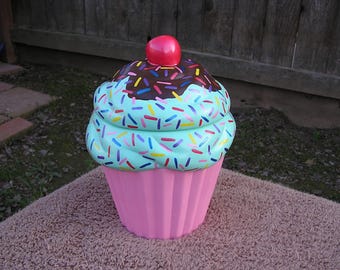 Cupcake Cookie Jar - Burst of Butterflies