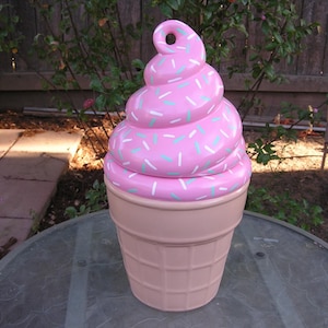 Swirled Cherry Blossom Spring Sprinkles Ice Cream Cookie Jar