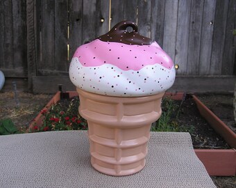 Ice Cream Sundae Polka Dot Party Cookie Jar