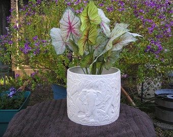 Majestic Elegantly Glazed Elephant Garden Pot