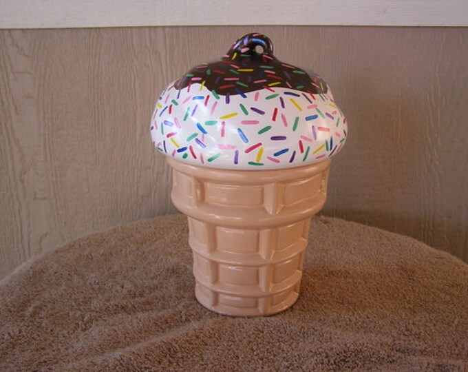 Rainbow Sprinkles Ice Cream Sundae Cookie Jar Etsy