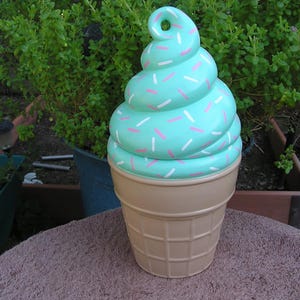 Swirled Spring Mint Sprinkle Party Ice Cream Cookie Jar