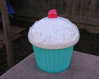 Creamy X-Large Turquoise Sprinkle Party "BIG" Cupcake Jar