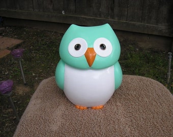 Stoutly Whootiful Owl Cookie Jar Mint Green