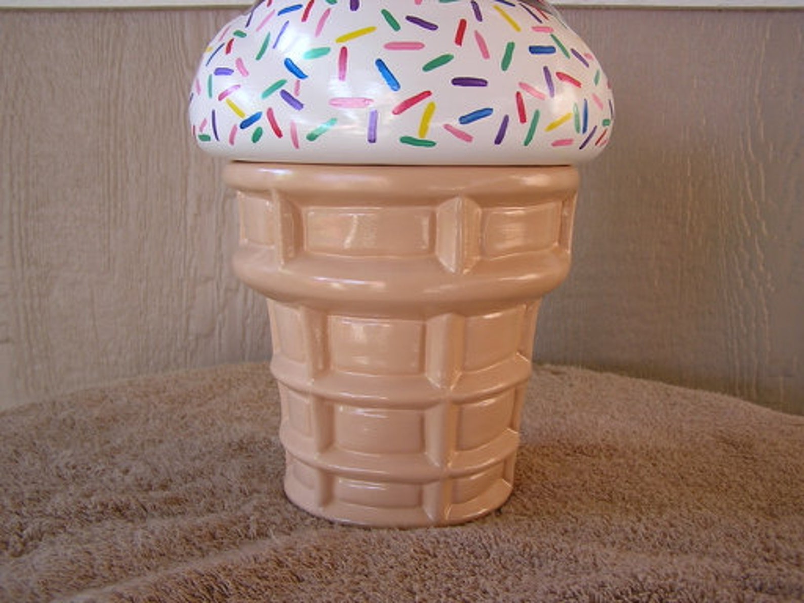 Rainbow Sprinkles Ice Cream Sundae Cookie Jar Etsy