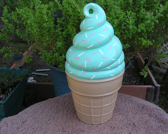 Swirled Spring Mint Sprinkle Party Ice Cream Cookie Jar