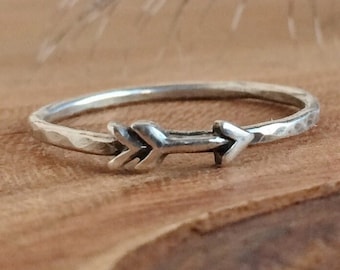 Dainty Arrow Ring - Sterling Silver - Arrow Rings - Boho Jewelry - Arrow Stackable Ring - Arrow Ring Set