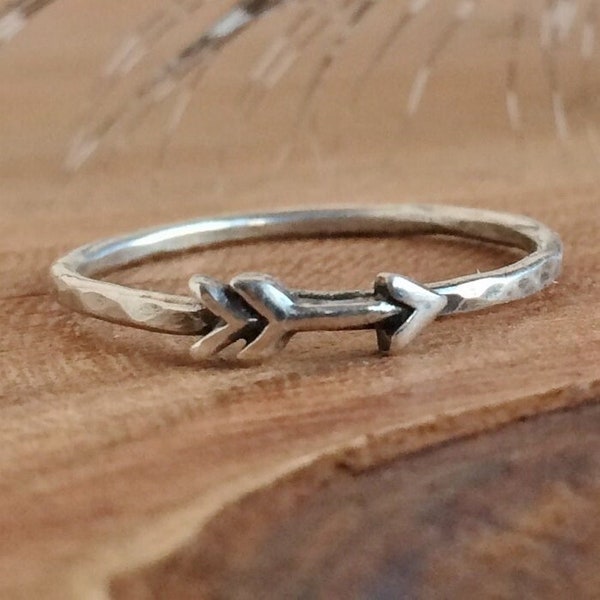 Dainty Arrow Ring - Sterling Silver - Arrow Rings - Boho Jewelry - Arrow Stackable Ring - Arrow Ring Set