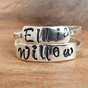 Personalized Name Ring Stacking Personalized jewelry gift for mom Custom Stacking Rings For Women