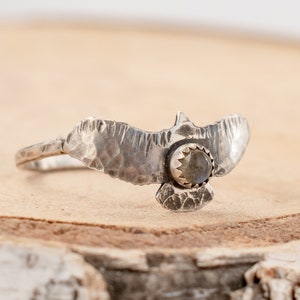 Bird Ring Labradorite and Sterling Silver Ring Small Hawk Jewelry Nature Jewelry for Women Woodland Jewelry image 7