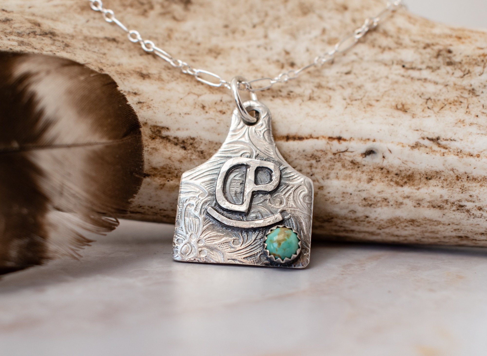 Turquoise Cow Tag Necklace – Kameron Holly Co.