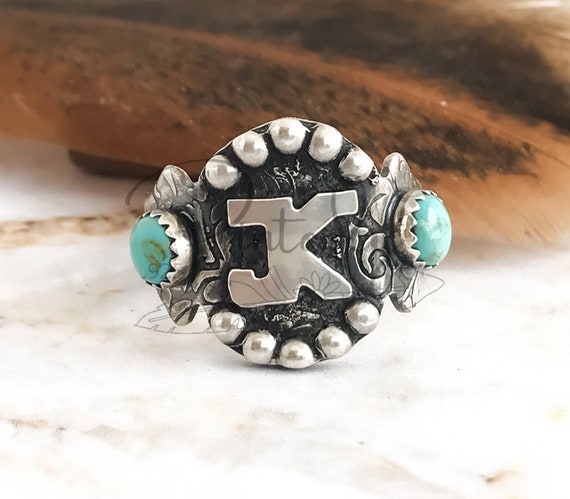 Western Initial Ring Brand Ring Western Ring for Women Cattle