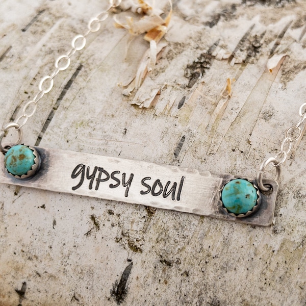 Gypsy Soul Necklace, Turquoise and Silver Boho Jewelry, Gemstone Necklace, Turquoise Jewelry, Layered Necklaces