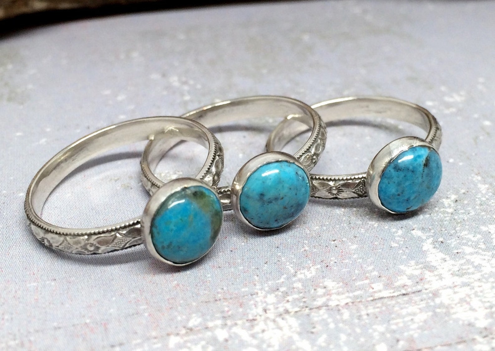 Stackable Turquoise Ring - Turquoise - Gemstone Ring - Real Turquoise ...