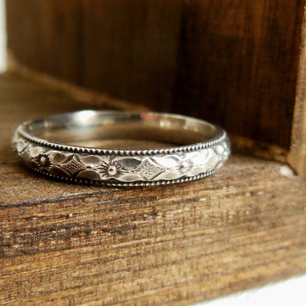 Personalisierter Ring Geheimnis Nachricht Ring Sterling Silber Ring Diamant Floral Stapelring Benutzerdefinierte Silber Ehering