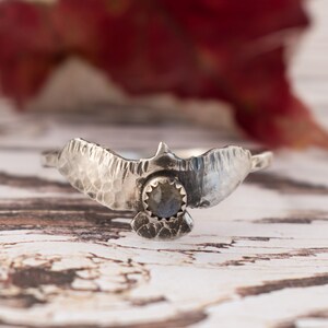 Bird Ring Labradorite and Sterling Silver Ring Small Hawk Jewelry Nature Jewelry for Women Woodland Jewelry image 3