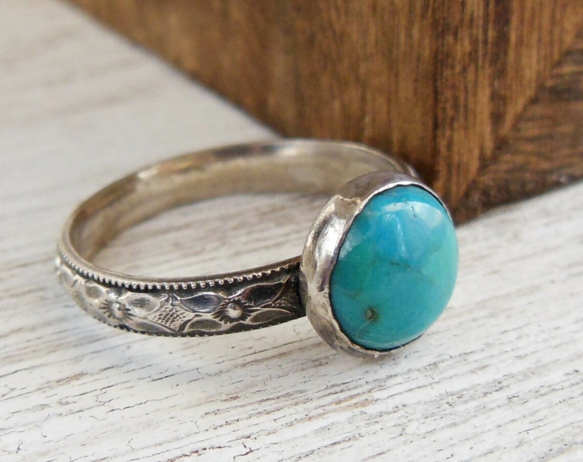 Stackable Turquoise Ring - Turquoise - Gemstone Ring - Real Turquoise ...