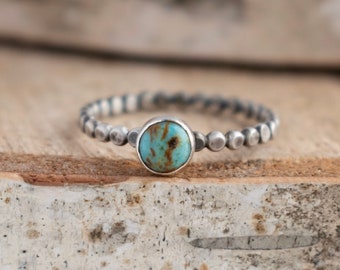 Dainty Turquoise Ring - Turquoise - Turquoise Rings - Stackable Rings For Women - Sterling Silver Turquoise Ring