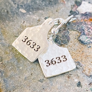 Personalized Sterling Silver Cowgirl Earrings: Ranch Brand Tags, Farm Girl, Cowgirl Style