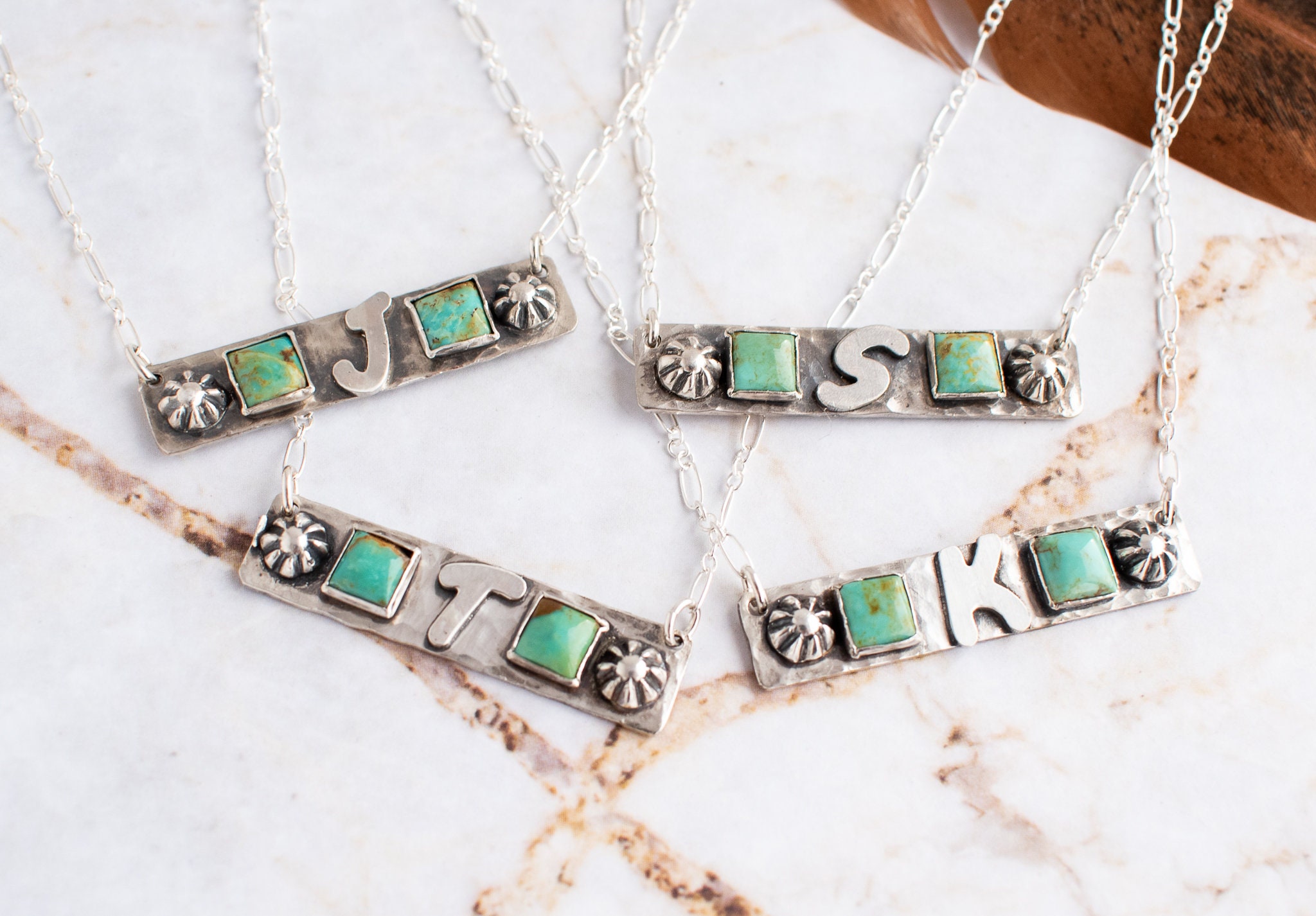 Silver Initial Bar Necklace Sterling Silver Initial Etsy