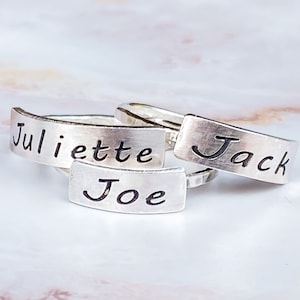 Stackable Name Rings - Sterling Silver - Name Rings - Personalized Ring for women - Ring for Mom and Wife