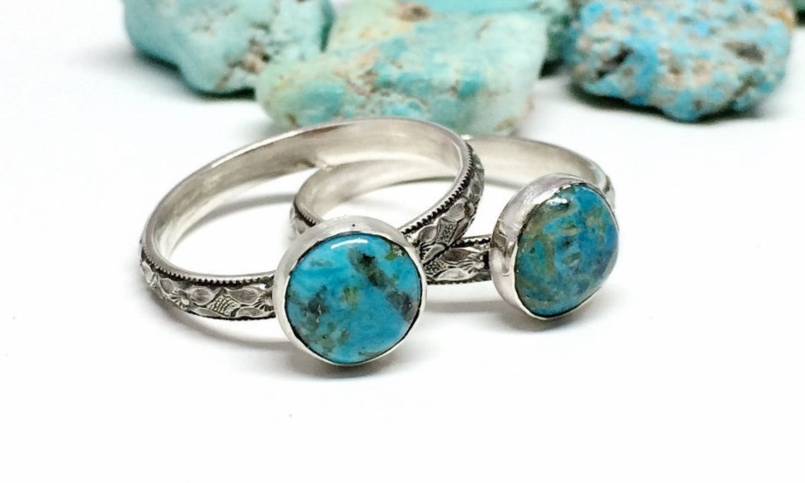 Stackable Turquoise Ring - Turquoise - Gemstone Ring - Real Turquoise ...