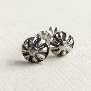 Western Earrings Sterling Silver concho Stud Earrings cowgirl jewelry post western style studs for Him or Her western stud earrings gift