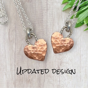 Tiny Copper Heart Necklace Copper Heart Pendant Gift for Women Copper Heart Charm image 5