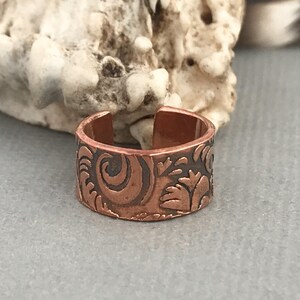 Copper Ear Cuff, Tooled Leather Design, Jewelry for Women, - Etsy