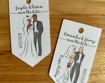 Save the Date Tags/ Save The Date/ wedding Custom Gift Tags