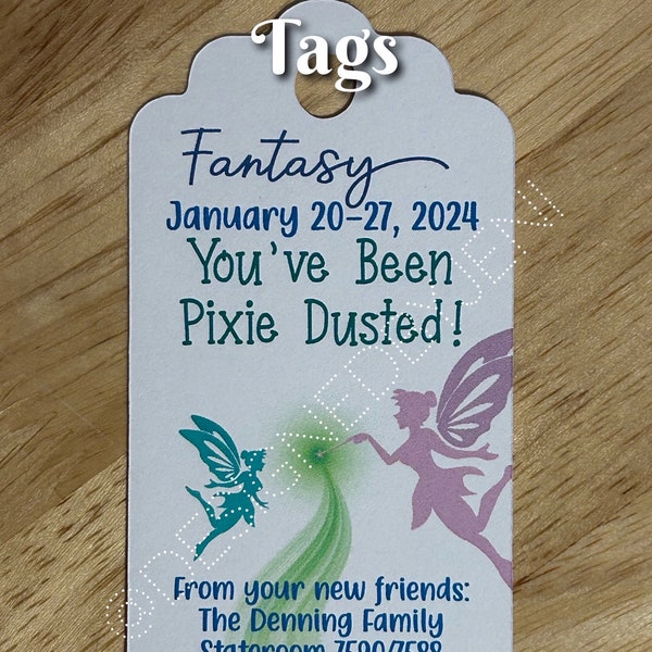 Pixie Dust Tags/ Pixie Dusted/ Pixie Custom Gift Tags