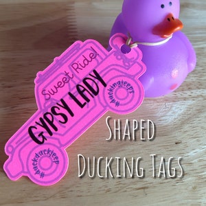 Custom Vehicle Ducking Tags: Shaped Cardstock Tags