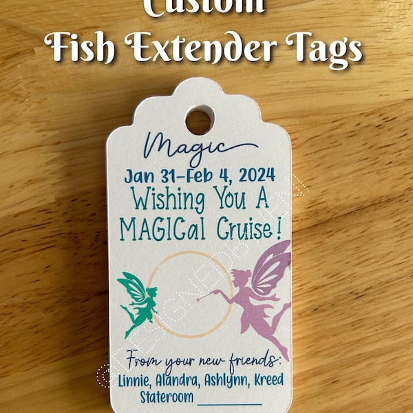 Fish Extender Tags/ Fish Extenders/ Cruise Fish Extenders/ Custom Gift Tags