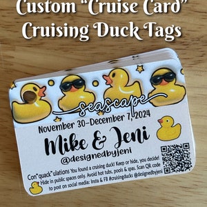 Cruise Card Duck Tag/Cruising Ducks Custom Tag/Cruise Card Tags
