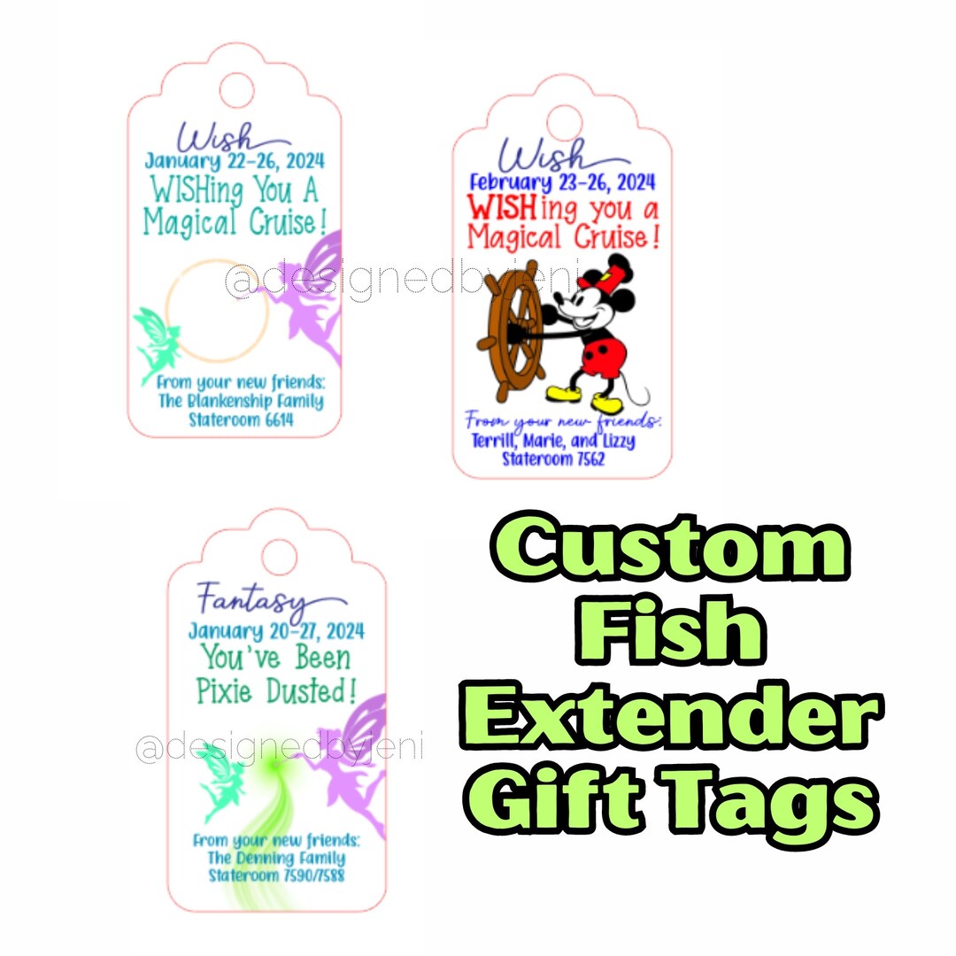 Fish Extender Tags/ Fish Extenders/ Cruise Fish Extenders/ Custom Gift ...