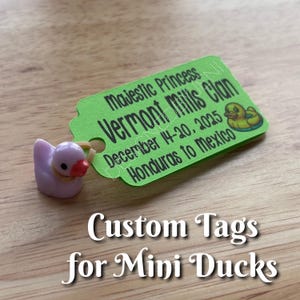 Customizable Mini Resin Duck Tags, Double Sided