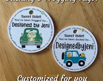 Custom Ducking & Frogging Tags: 2.2" Cardstock Labels
