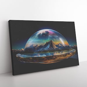 Fantasiecanvas plat aarde met firmament