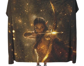 Night Elf Hunter Fleece Blanket: Golden Mist, World of Warcraft Sherpa