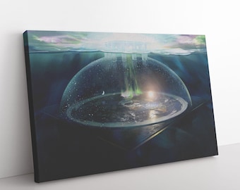Flat Earth With Firmament Canvas Wall Art Print