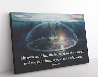 Flat Earth With Firmament Isaiah 4813 Rectangle Canvas Wall Art