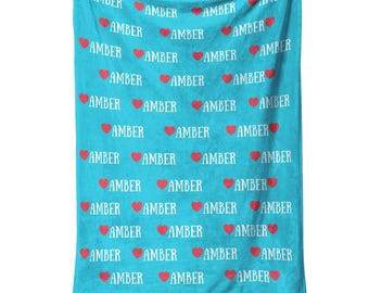 Manta personalizada con nombre, manta personalizada para bebé niña, manta para bebé, manta para niños, regalo de Navidad personalizado